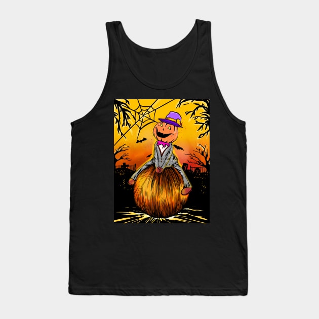 halloween man in pumpkin Tank Top by pleasuretshirt